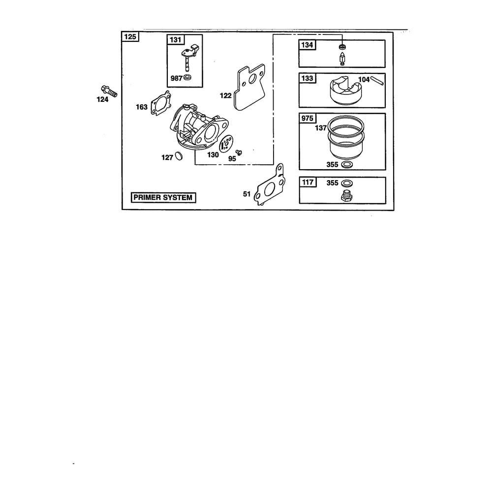 Carburetor 1 Diagram and Parts List for 121602-0190  Briggs and Stratton Engine